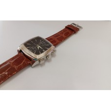 VINTAGE Mondia ανδρικό ρολόι με ασημένιο καντράν και καφέ δερμάτινο λουράκι (VIN40)